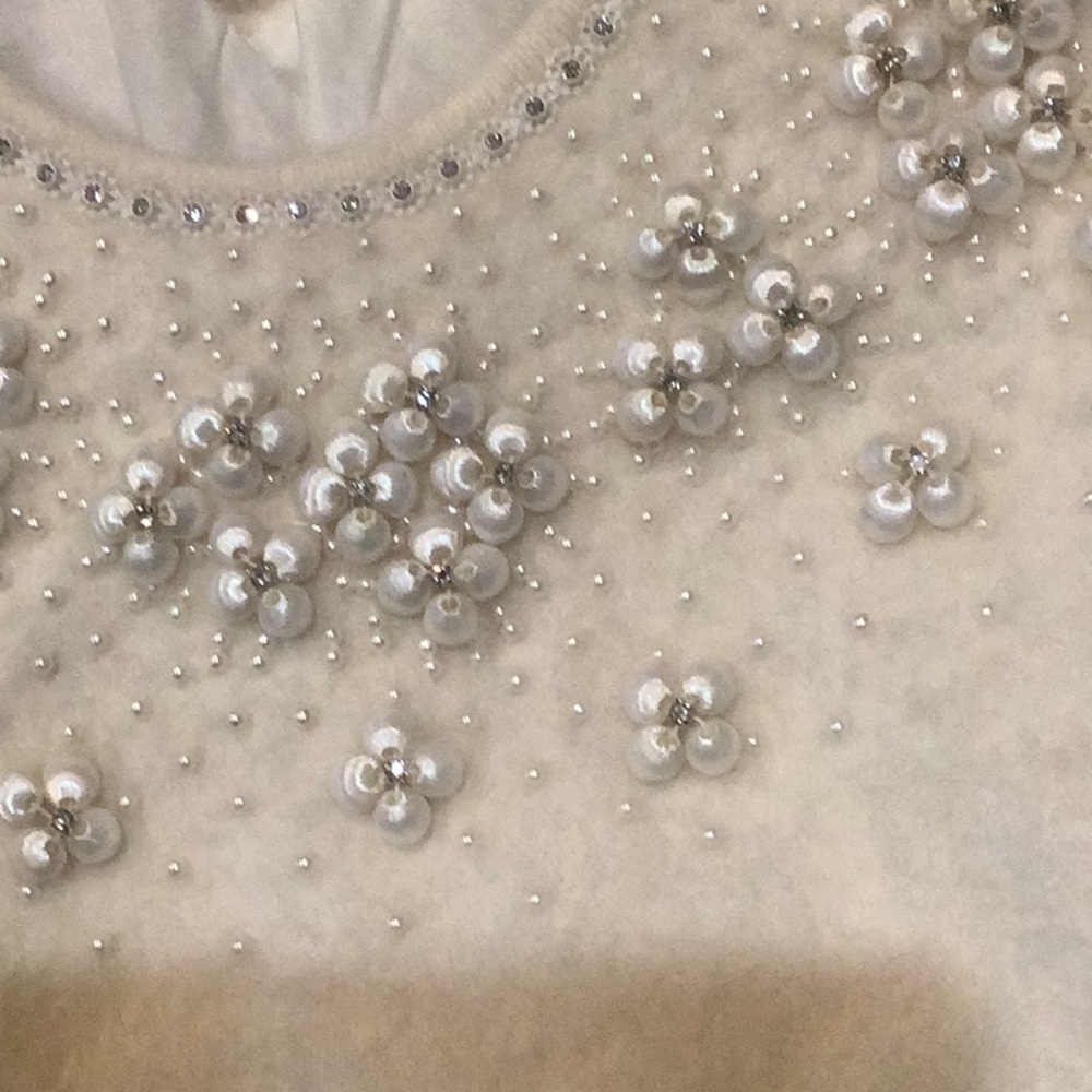 Vintage White bling Angora Sweater /top - Picture 2 of 6
